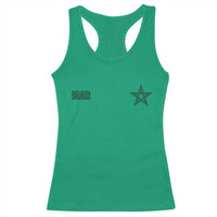 Morocco Racerback Tank Top Green Star Minimalist Patriotic Pride Gift for Proud Moroccan