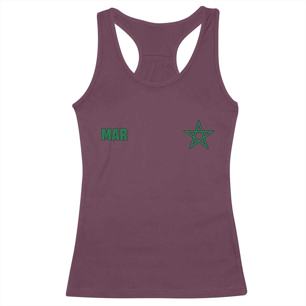 Morocco Racerback Tank Top Green Star Minimalist Patriotic Pride Gift for Proud Moroccan