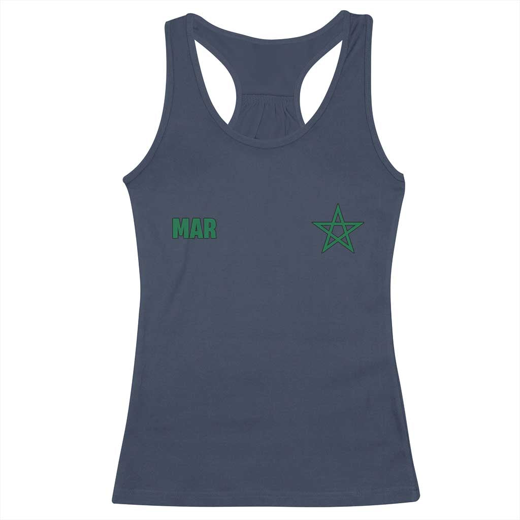 Morocco Racerback Tank Top Green Star Minimalist Patriotic Pride Gift for Proud Moroccan