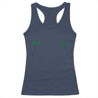 Morocco Racerback Tank Top Green Star Minimalist Patriotic Pride Gift for Proud Moroccan