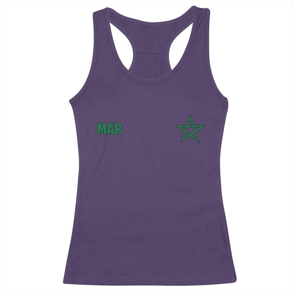Morocco Racerback Tank Top Green Star Minimalist Patriotic Pride Gift for Proud Moroccan
