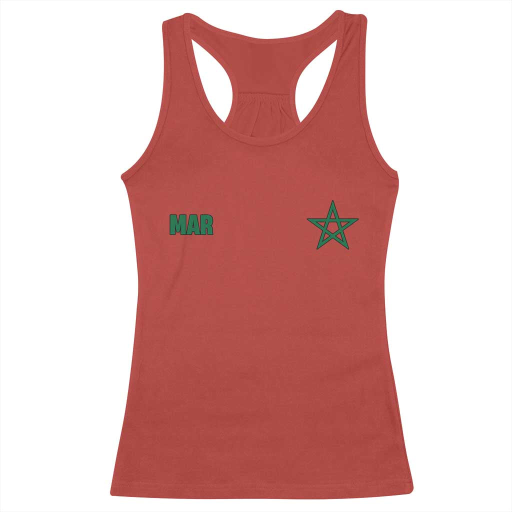 Morocco Racerback Tank Top Green Star Minimalist Patriotic Pride Gift for Proud Moroccan
