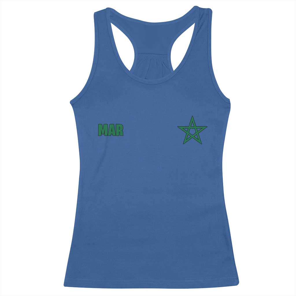 Morocco Racerback Tank Top Green Star Minimalist Patriotic Pride Gift for Proud Moroccan