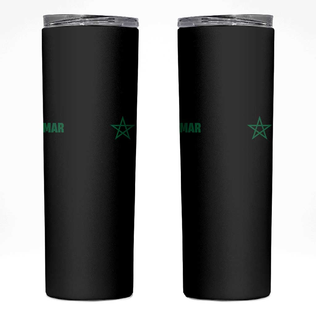 Morocco Skinny Tumbler Green Star Minimalist Patriotic Pride Gift for Proud Moroccan