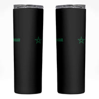 Morocco Skinny Tumbler Green Star Minimalist Patriotic Pride Gift for Proud Moroccan
