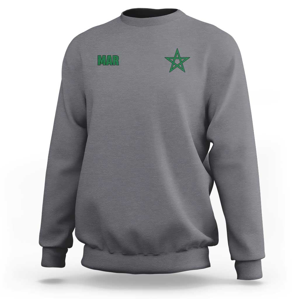 Morocco Sweatshirt Green Star Minimalist Patriotic Pride Gift for Proud Moroccan