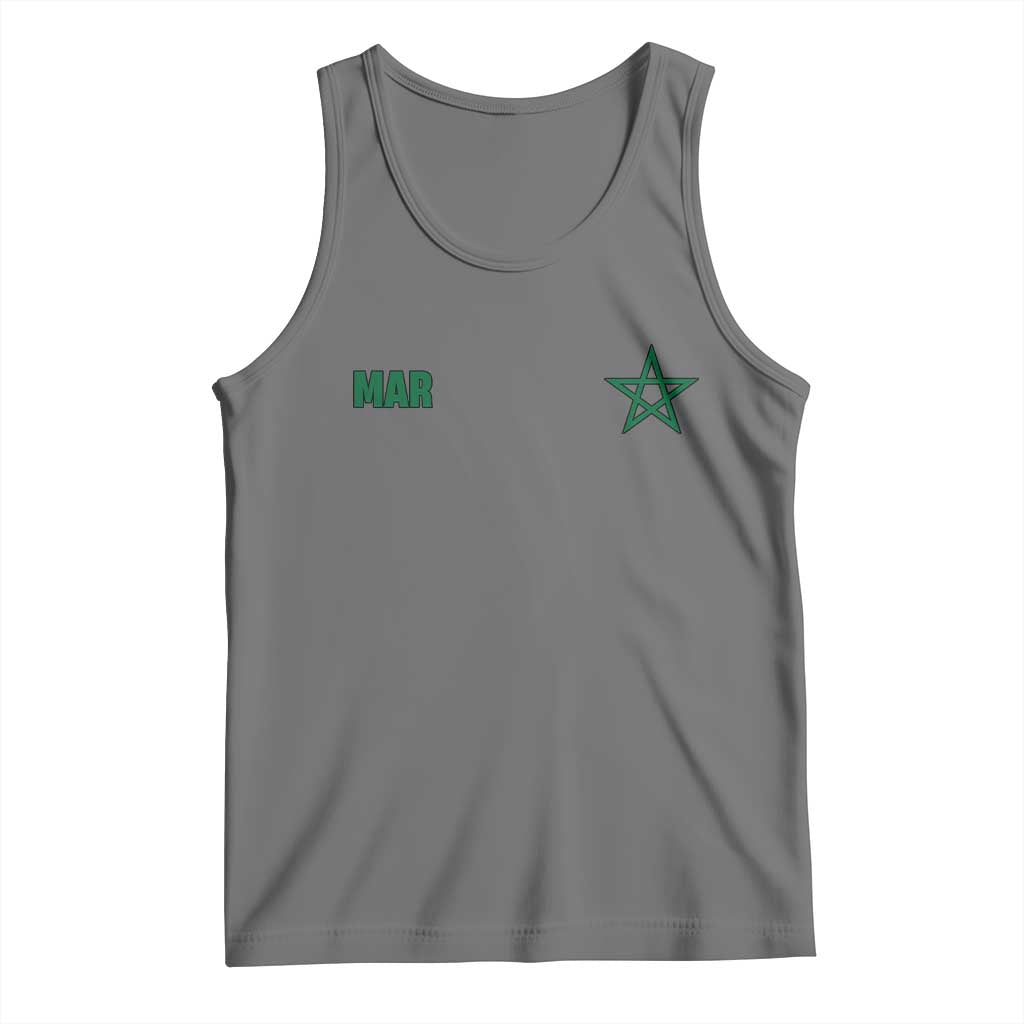 Morocco Tank Top Green Star Minimalist Patriotic Pride Gift for Proud Moroccan
