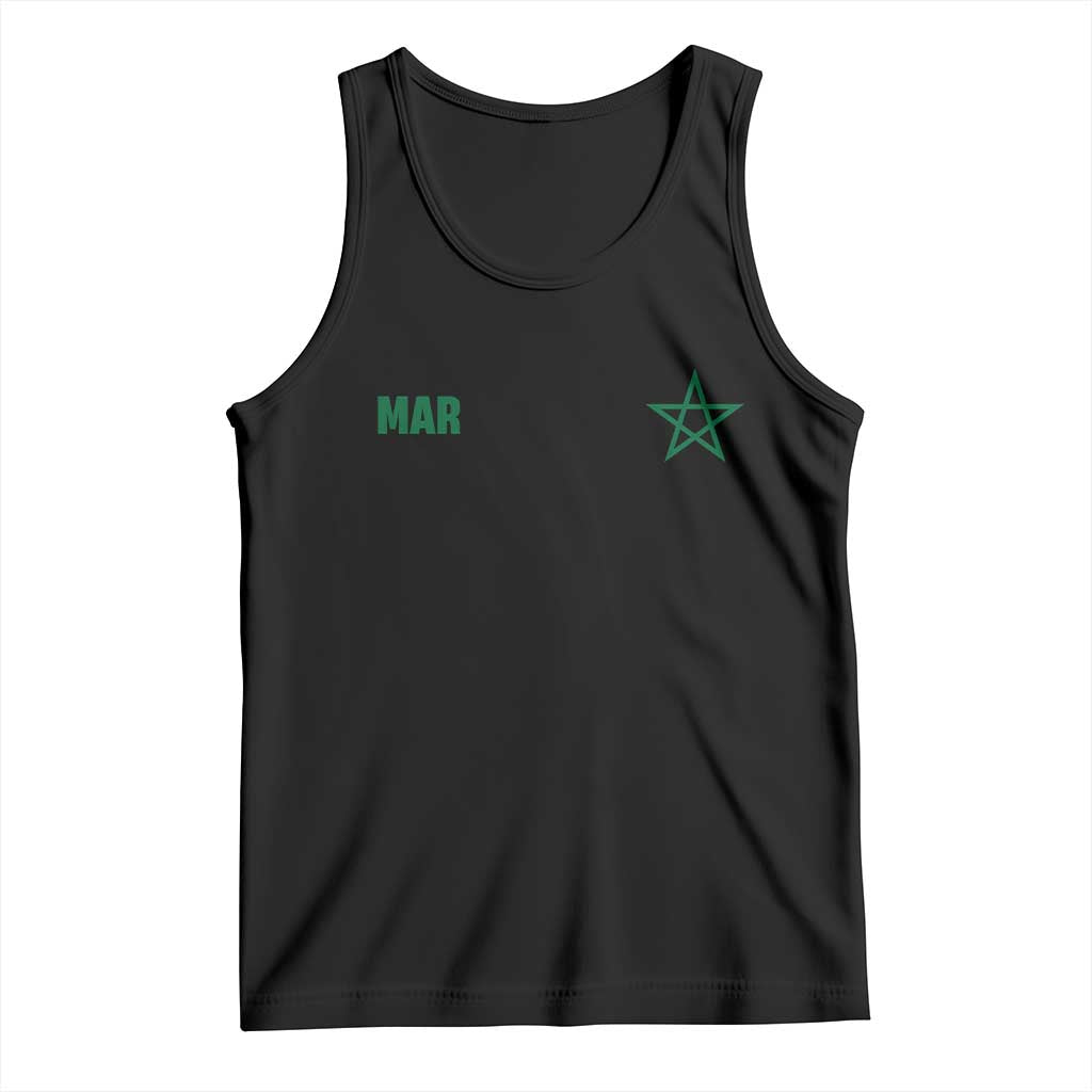 Morocco Tank Top Green Star Minimalist Patriotic Pride Gift for Proud Moroccan