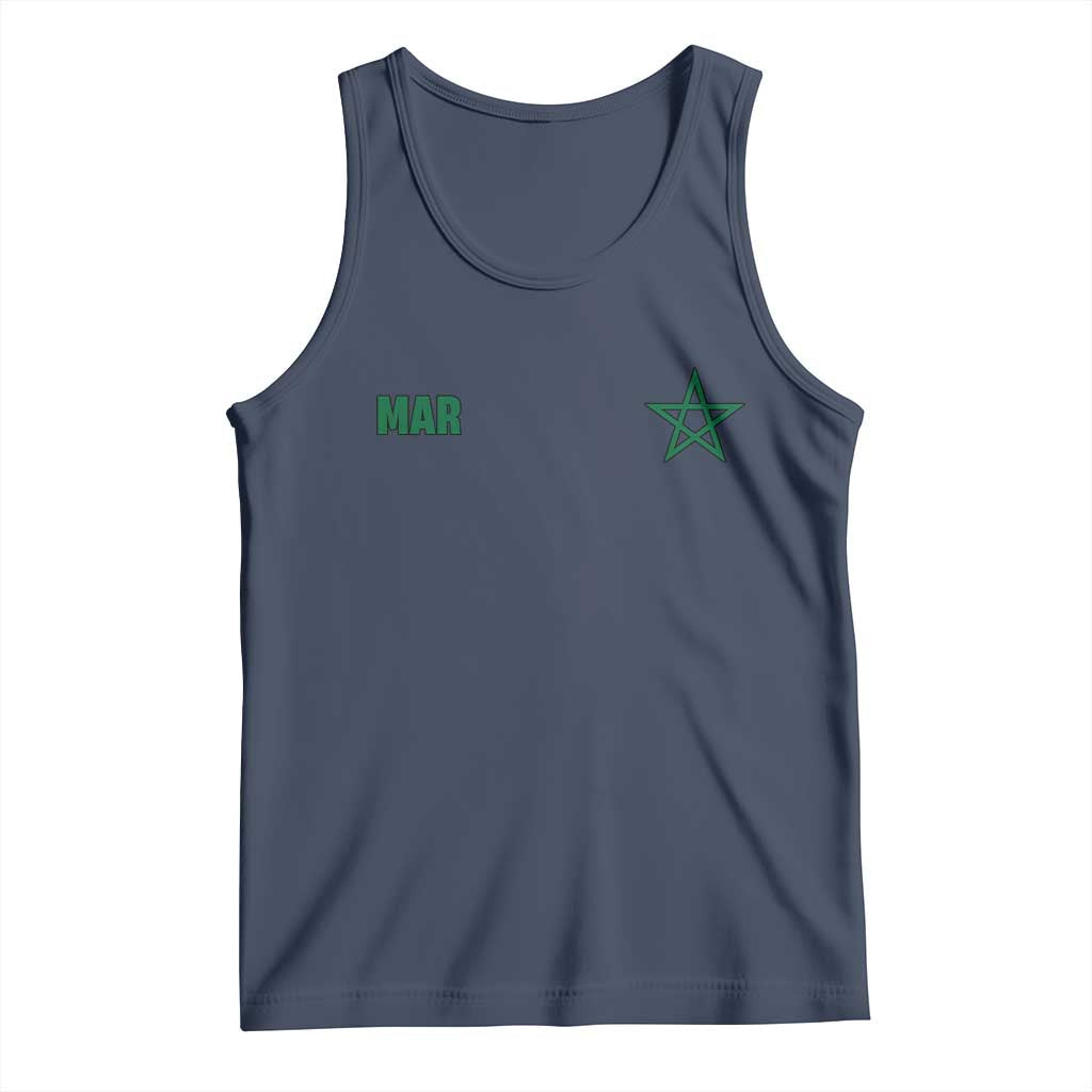 Morocco Tank Top Green Star Minimalist Patriotic Pride Gift for Proud Moroccan