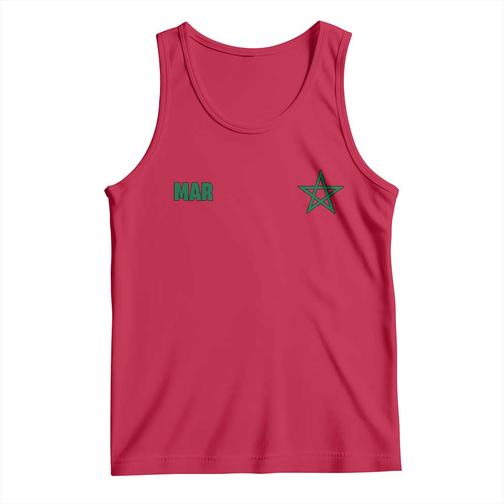 Morocco Tank Top Green Star Minimalist Patriotic Pride Gift for Proud Moroccan