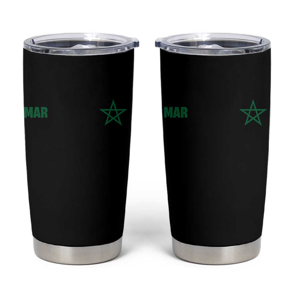 Morocco Tumbler Cup Green Star Minimalist Patriotic Pride Gift for Proud Moroccan