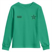 Morocco Youth Sweatshirt Green Star Minimalist Patriotic Pride Gift for Proud Moroccan