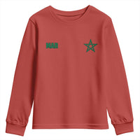 Morocco Youth Sweatshirt Green Star Minimalist Patriotic Pride Gift for Proud Moroccan