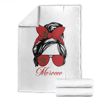 Morocco Girl Throw Blanket Moroccan Princess Morocco Flag Messy Bun