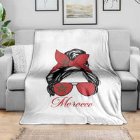 Morocco Girl Throw Blanket Moroccan Princess Morocco Flag Messy Bun