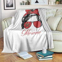 Morocco Girl Throw Blanket Moroccan Princess Morocco Flag Messy Bun