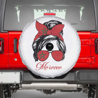Morocco Girl Spare Tire Cover Moroccan Princess Morocco Flag Messy Bun