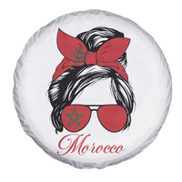 Morocco Girl Spare Tire Cover Moroccan Princess Morocco Flag Messy Bun