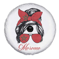 Morocco Girl Spare Tire Cover Moroccan Princess Morocco Flag Messy Bun