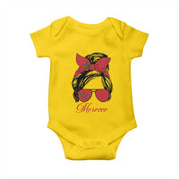 Morocco Girl Baby Onesie Moroccan Princess Morocco Flag Messy Bun