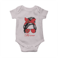 Morocco Girl Baby Onesie Moroccan Princess Morocco Flag Messy Bun