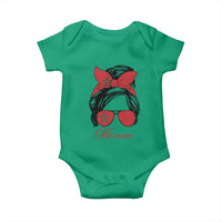 Morocco Girl Baby Onesie Moroccan Princess Morocco Flag Messy Bun