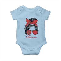 Morocco Girl Baby Onesie Moroccan Princess Morocco Flag Messy Bun