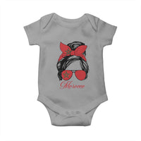 Morocco Girl Baby Onesie Moroccan Princess Morocco Flag Messy Bun