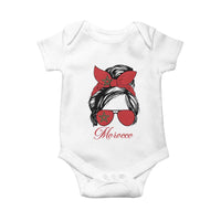 Morocco Girl Baby Onesie Moroccan Princess Morocco Flag Messy Bun