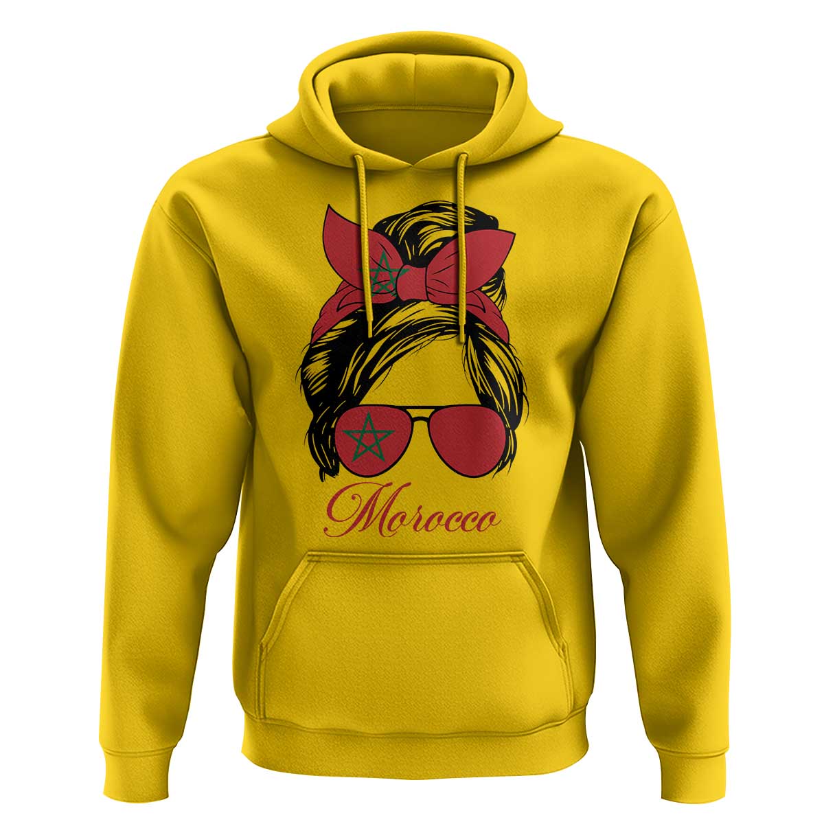 Morocco Girl Hoodie Moroccan Princess Morocco Flag Messy Bun
