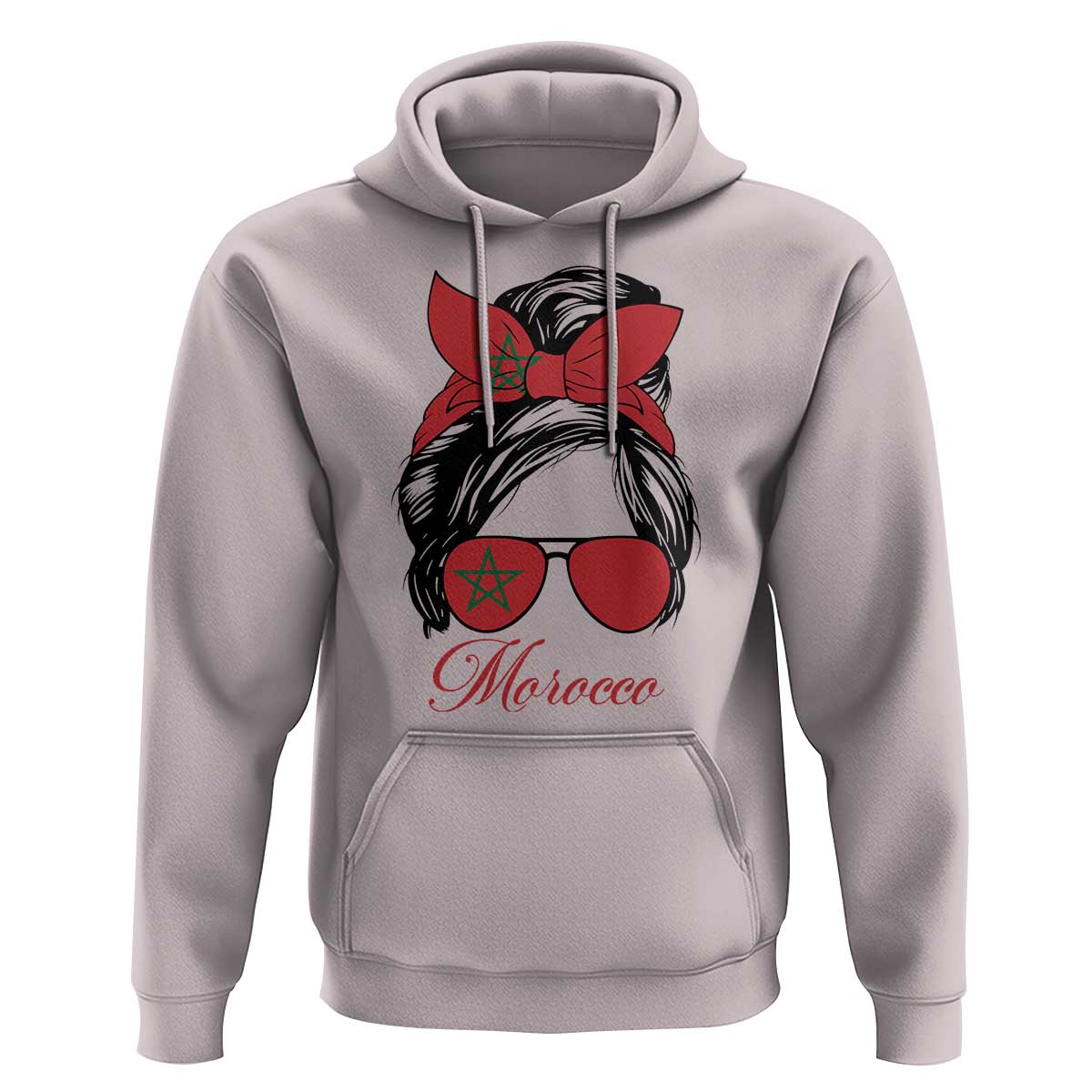 Morocco Girl Hoodie Moroccan Princess Morocco Flag Messy Bun