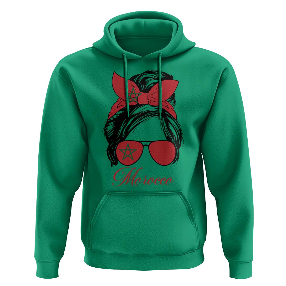 Morocco Girl Hoodie Moroccan Princess Morocco Flag Messy Bun