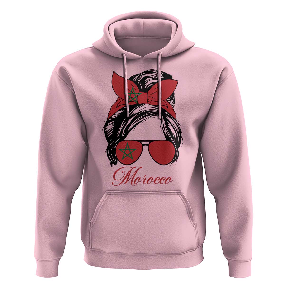 Morocco Girl Hoodie Moroccan Princess Morocco Flag Messy Bun