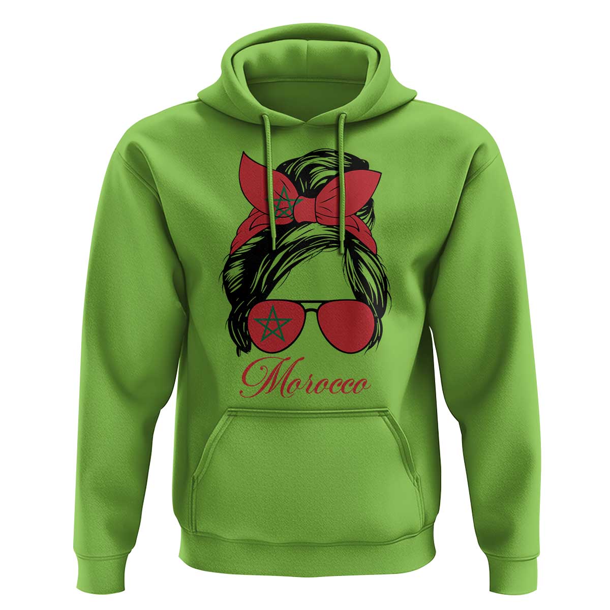 Morocco Girl Hoodie Moroccan Princess Morocco Flag Messy Bun