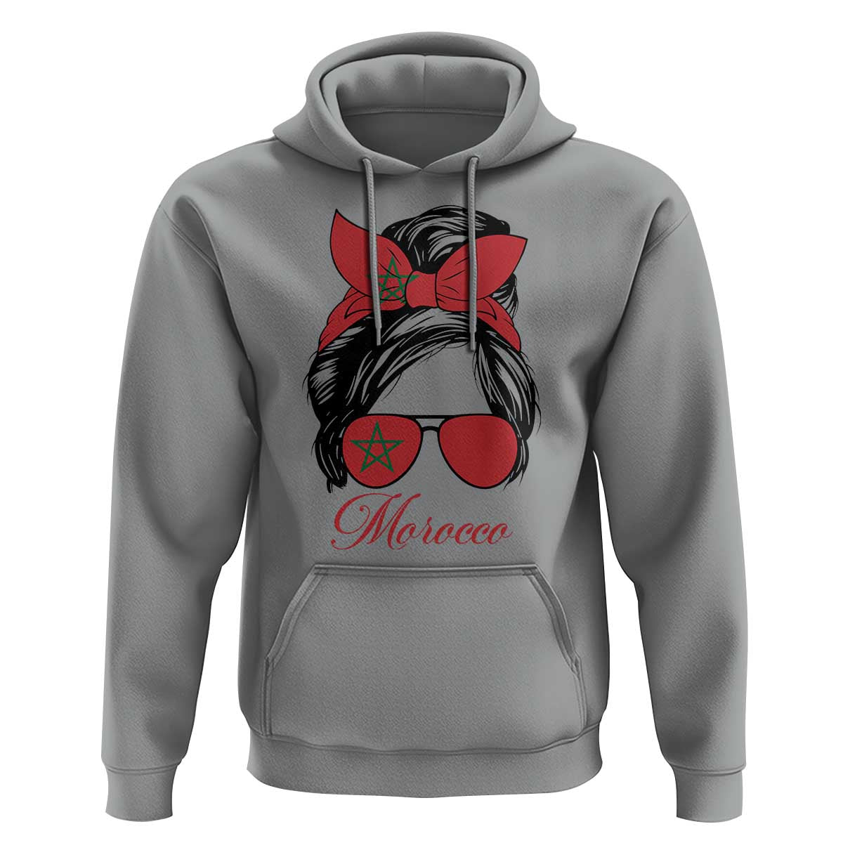 Morocco Girl Hoodie Moroccan Princess Morocco Flag Messy Bun