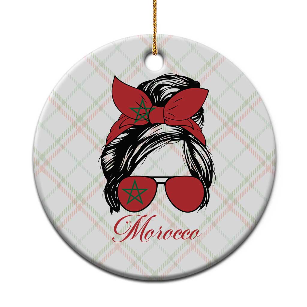 Morocco Girl Ceramic Ornament Moroccan Princess Morocco Flag Messy Bun