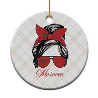 Morocco Girl Ceramic Ornament Moroccan Princess Morocco Flag Messy Bun