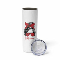 Morocco Girl Skinny Tumbler Moroccan Princess Morocco Flag Messy Bun