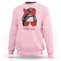 Morocco Girl Sweatshirt Moroccan Princess Morocco Flag Messy Bun