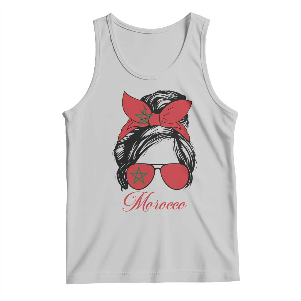 Morocco Girl Tank Top Moroccan Princess Morocco Flag Messy Bun