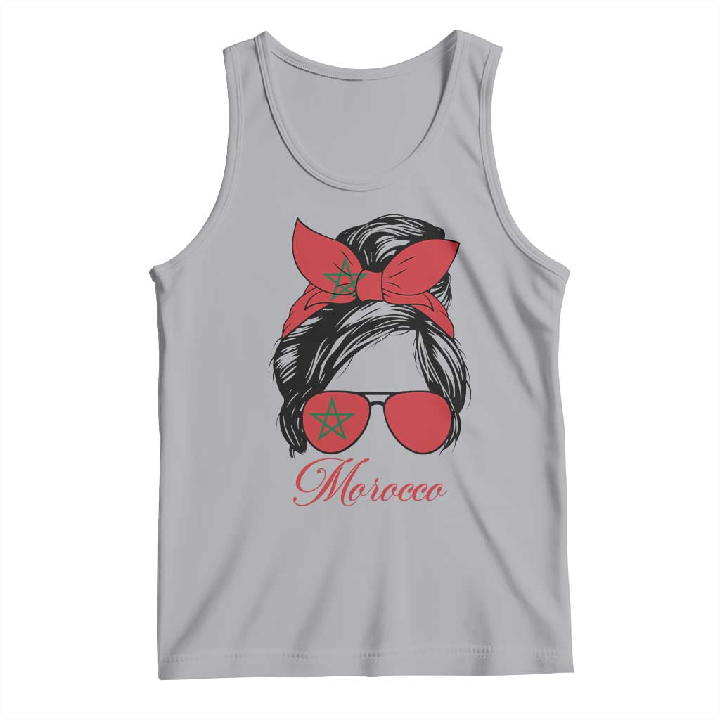 Morocco Girl Tank Top Moroccan Princess Morocco Flag Messy Bun