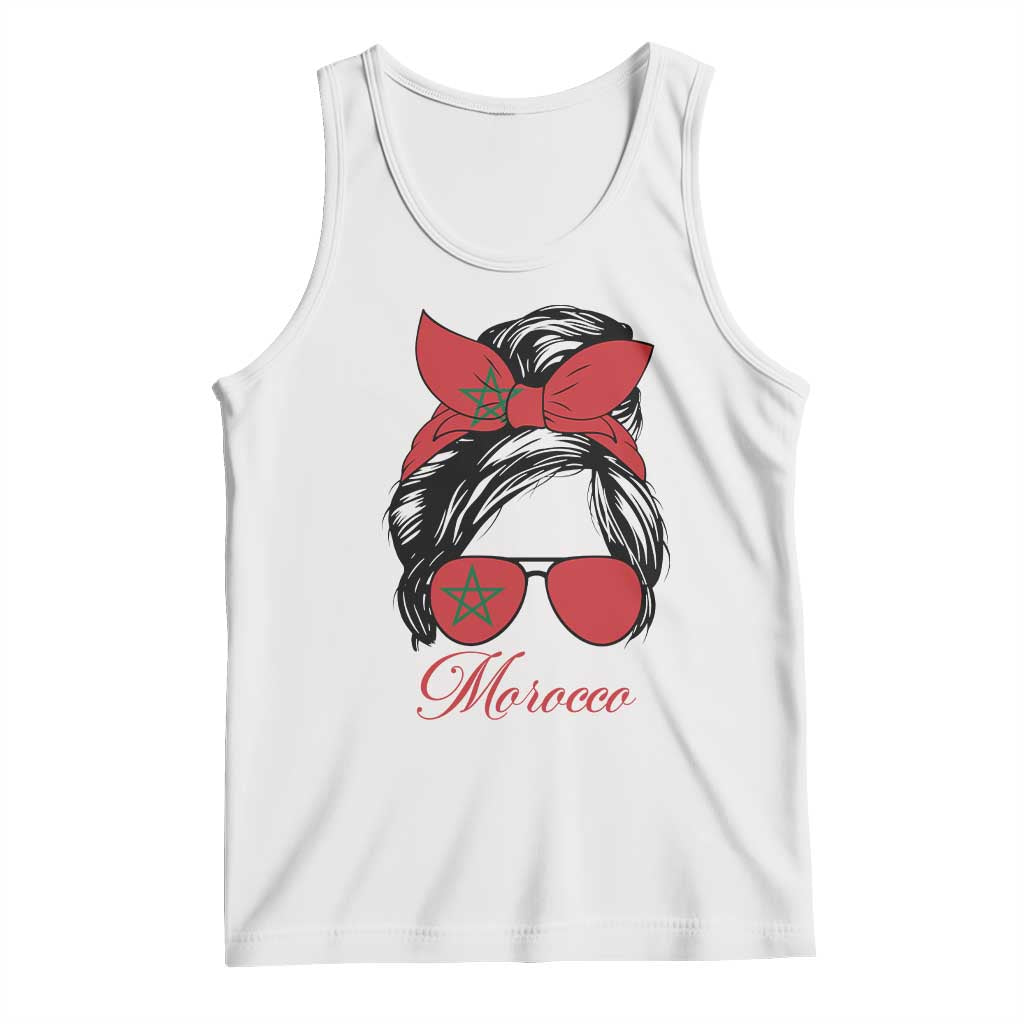 Morocco Girl Tank Top Moroccan Princess Morocco Flag Messy Bun