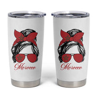 Morocco Girl Tumbler Cup Moroccan Princess Morocco Flag Messy Bun