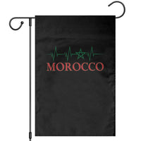 Morocco Garden Flag Heartbeat Green Star Patriotic Pride Gift for Proud Moroccan