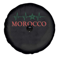 Morocco Spare Tire Cover Heartbeat Green Star Patriotic Pride Gift for Proud Moroccan