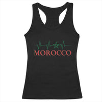 Morocco Racerback Tank Top Heartbeat Green Star Patriotic Pride Gift for Proud Moroccan