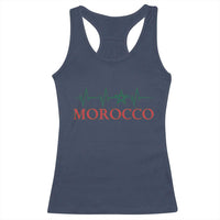 Morocco Racerback Tank Top Heartbeat Green Star Patriotic Pride Gift for Proud Moroccan