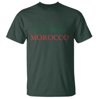 Morocco T Shirt Heartbeat Green Star Patriotic Pride Gift for Proud Moroccan