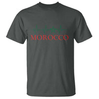 Morocco T Shirt Heartbeat Green Star Patriotic Pride Gift for Proud Moroccan