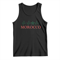 Morocco Tank Top Heartbeat Green Star Patriotic Pride Gift for Proud Moroccan